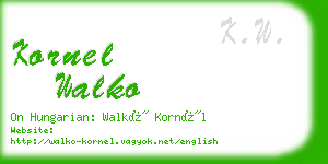 kornel walko business card